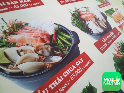 In menu giấy bồi các món ăn hải sản có sức hấp dẫn cao với khách hàng của bạn